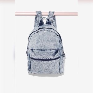 Acid Wash Denim Backpack